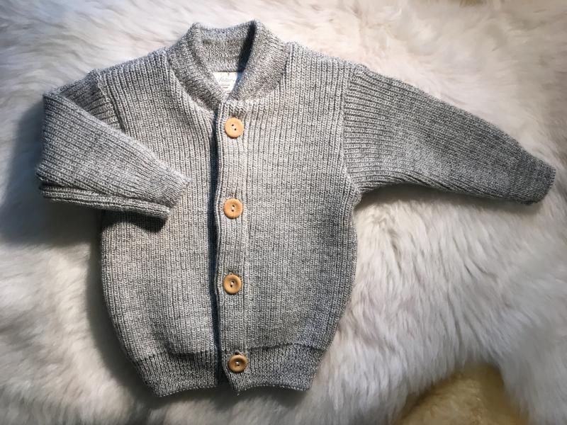 Baby-Wollstrickjacke Grau